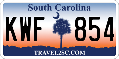 SC license plate KWF854