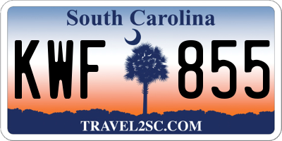 SC license plate KWF855