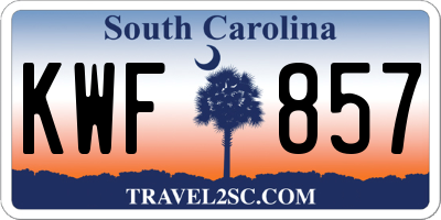 SC license plate KWF857
