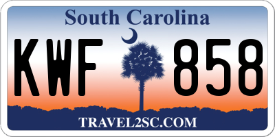 SC license plate KWF858