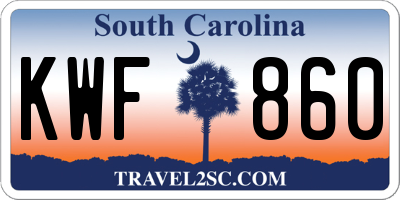 SC license plate KWF860