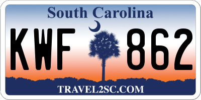 SC license plate KWF862