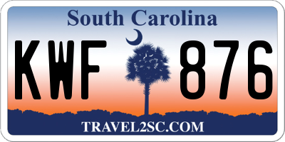 SC license plate KWF876