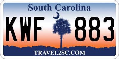 SC license plate KWF883