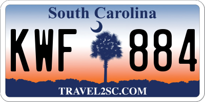 SC license plate KWF884