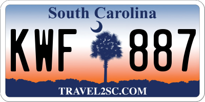 SC license plate KWF887