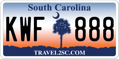 SC license plate KWF888