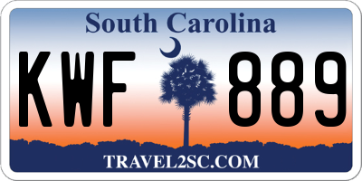 SC license plate KWF889