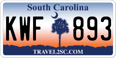SC license plate KWF893