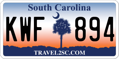 SC license plate KWF894