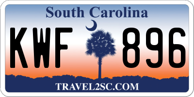 SC license plate KWF896