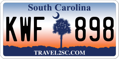 SC license plate KWF898