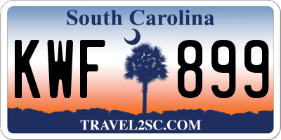 SC license plate KWF899
