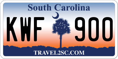 SC license plate KWF900