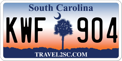 SC license plate KWF904
