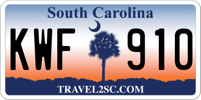 SC license plate KWF910