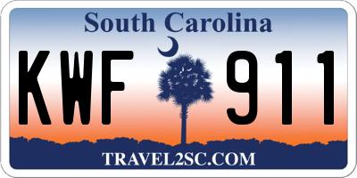 SC license plate KWF911