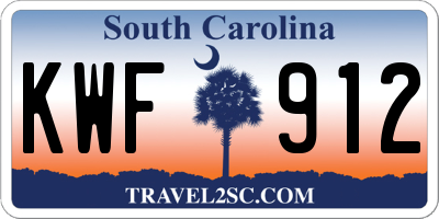 SC license plate KWF912
