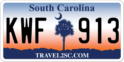 SC license plate KWF913
