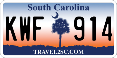 SC license plate KWF914