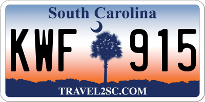 SC license plate KWF915