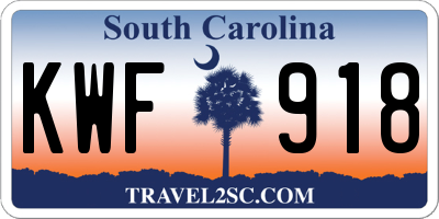 SC license plate KWF918