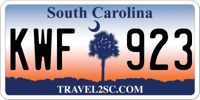 SC license plate KWF923