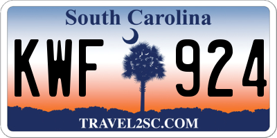 SC license plate KWF924