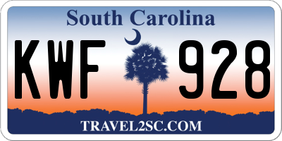 SC license plate KWF928