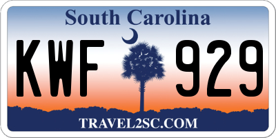 SC license plate KWF929