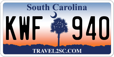 SC license plate KWF940