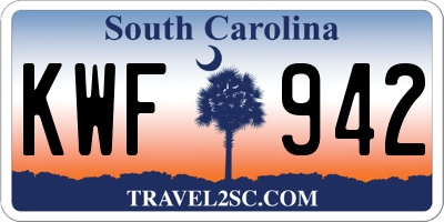 SC license plate KWF942