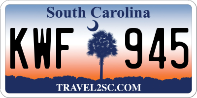 SC license plate KWF945