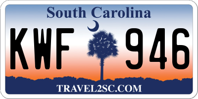 SC license plate KWF946
