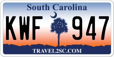SC license plate KWF947