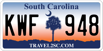 SC license plate KWF948