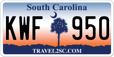SC license plate KWF950