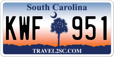 SC license plate KWF951