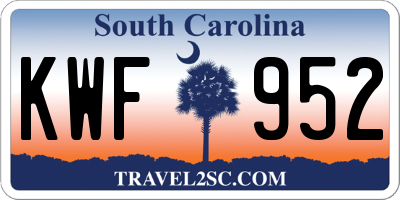 SC license plate KWF952