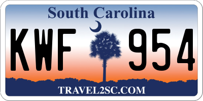 SC license plate KWF954