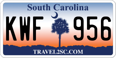 SC license plate KWF956