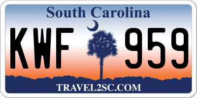 SC license plate KWF959
