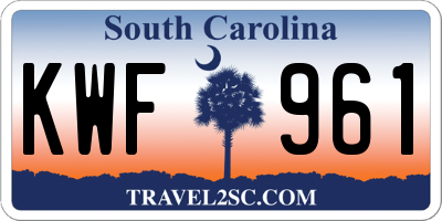 SC license plate KWF961