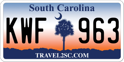 SC license plate KWF963