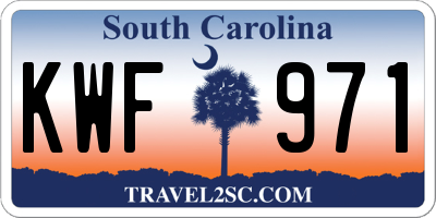 SC license plate KWF971