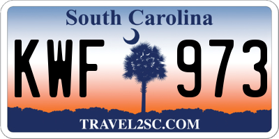 SC license plate KWF973