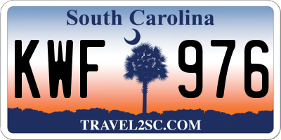 SC license plate KWF976