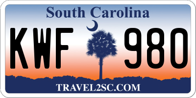 SC license plate KWF980