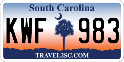 SC license plate KWF983