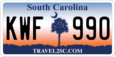 SC license plate KWF990